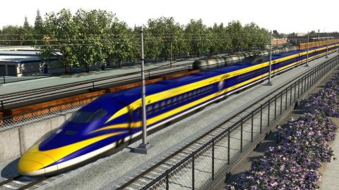 Imagen simulada del tren bala en ruta.