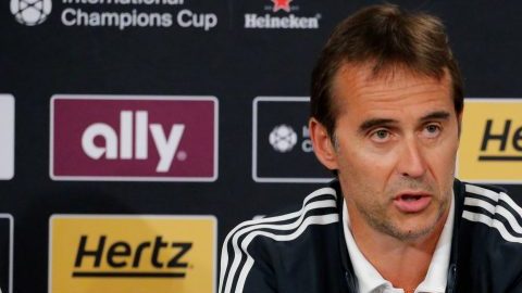 El entrenador del Real Madrid, Julen Lopetegui afirmó en Nueva Jersey que Luka Modric se queda. (Foto: EFE/Kena Betancur)