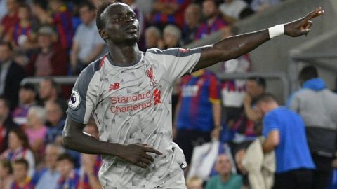 Sadio Mane celebra un gol con el Liverpool ante Crystal Palace. Foto: EFE/NEIL HALL