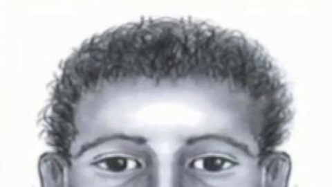 La policía proporcionó este identikit de uno de los sospechosos. Se estima que el otro sospechoso es un menor de edad.
