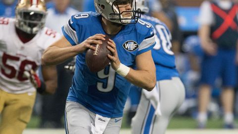 Matthew Stafford, QB de los Leones de Detroit de la NFL.