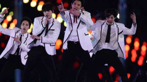 La banda EXO. Maddie Meyer/Getty Images