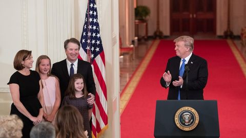 Kavanaugh y su familia junto a Trump.