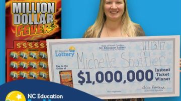 Michelle Shuffler ganó dos premios de lotería en un día.