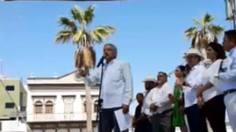 López Obrador encabezó un mitin en Guaymas, Sonora.