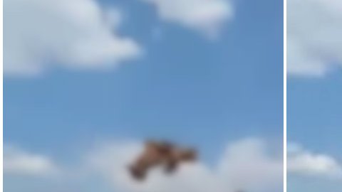 Hombre vuela por los aires ritual