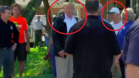 El presidente Trump saludó al hombre que le dijo que nombró a su perro "Don T".