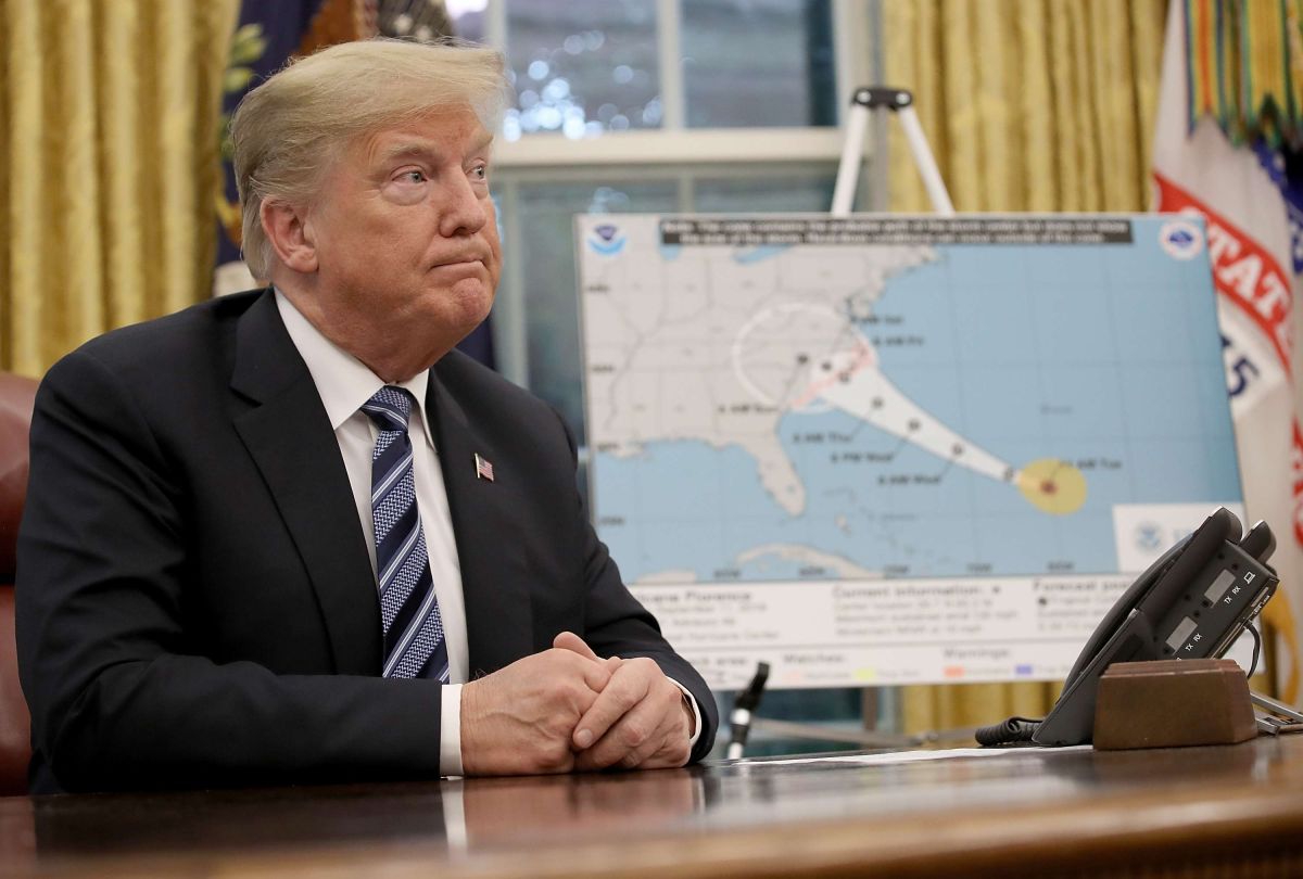 El presidente Trump habló del huracán Florence.