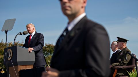 El presidente Trump en el evento en Shanksville, Pensilvania.