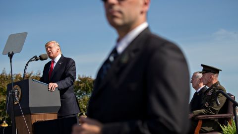El presidente Trump en el evento en Shanksville, Pensilvania.