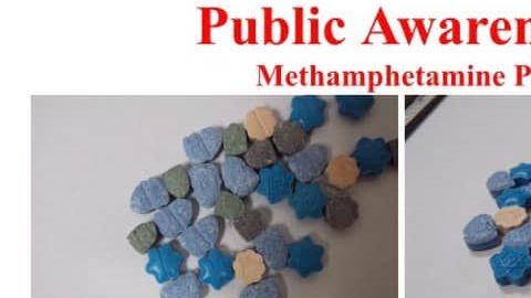 Advertencia de metanfetaminas en Halloween. Suministrada