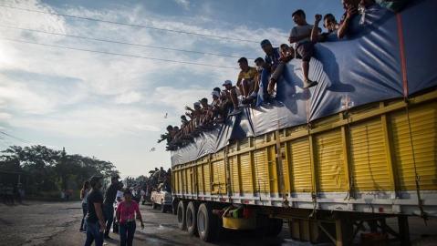 La caravana de migrantes en México.