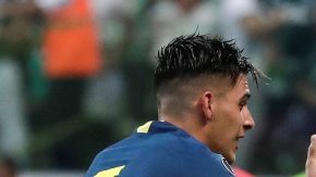 Darío Benedetto de Boca Juniors celebra su gol ante Palmeiras. (Foto: EFE/Sebastião Moreira)