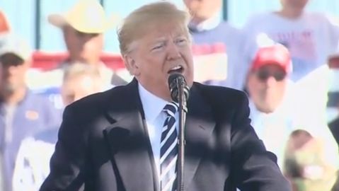 El presidente Trump durante su mitin en Nevada.