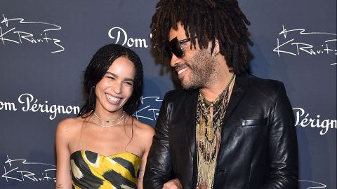 Zoe Kravitz junto a su padre Lenny Kravitz.