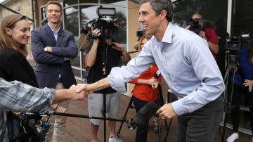 El demócrata O'Rourke en un acto de campaña en su carrera contra el senador titular Ted Cruz (R).