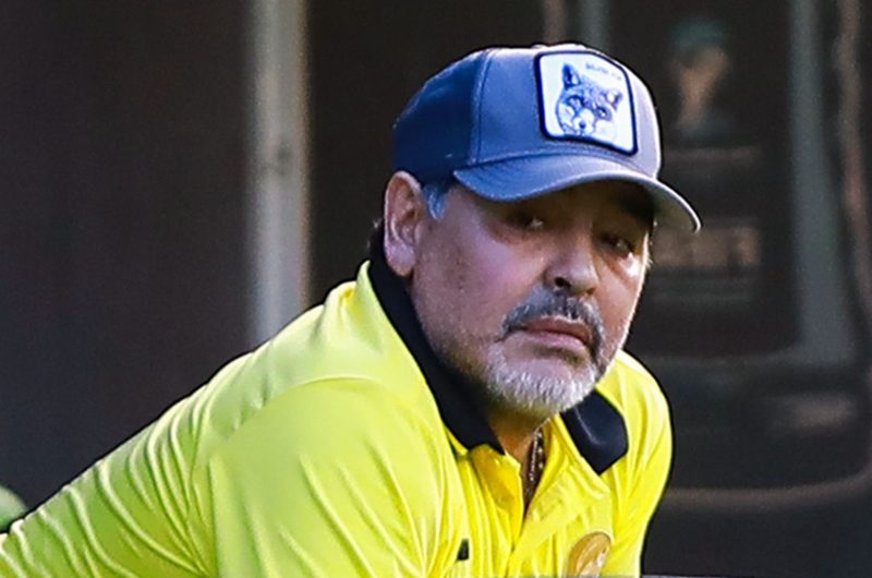 Maradona, director técnico de los Dorados de Sinaloa.