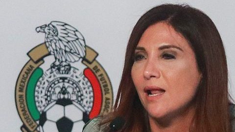 Beatriz Ramos, vocera de la Femexfut durante la conferencia de presentación del VAR. (Foto: Imago7/Marcos Domínguez)