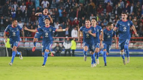 Jugadores del Monterrey su pase a la final de la Copa MX tras vencer al Pachuca. (Foto: Imago7/Marcos Domínguez)