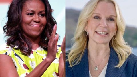 Michelle Obama (izq) y Karin Housley, candidata republicana. Getty Images