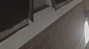 Un hombre cometiendo vandalismo nazi en una asociación judía.