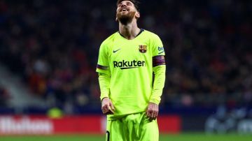 El delantero argentino del FC Barcelona Lionel Messi  no pudo ante el Atlético de Madrid.