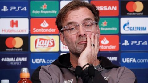 El entrenador del Liverpool, el alemán Jürgen Klopp durante una rueda de prensa en París, Francia.