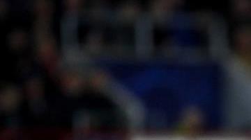 El jugador del Barcelona Lionel Messi tras su gol al PSV Eindhoven en Champions.