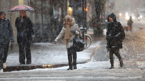 Nueva York tuvo la primera nevada de invierno.