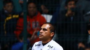 El equipo arbitral original del juego de cuartos entre Toluca y América en el estadio Nemesio Diez.