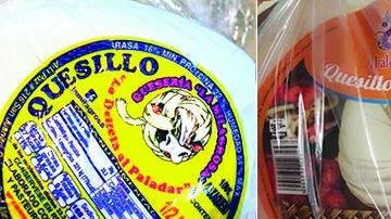 Aunque en el quesillo marca Alebrije (derecha) no se detectó salmonela, también fue retirado del mercado.