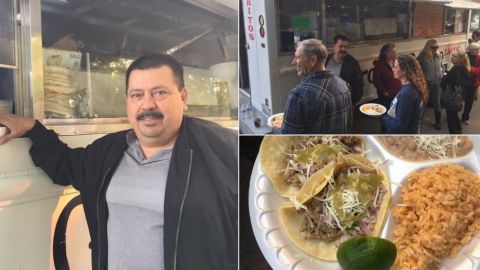 Uriarte tiene un "taco truck" y sirvió comida gratis a los afectados por el fuego.