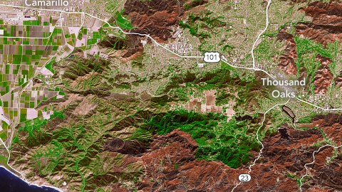 La cicatriz dejada por el incendio Woolsey es visible desde el espacio.