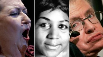 Montserrat Caballé, Aretha Franklin y Stephen Hawking fallecieron este año.