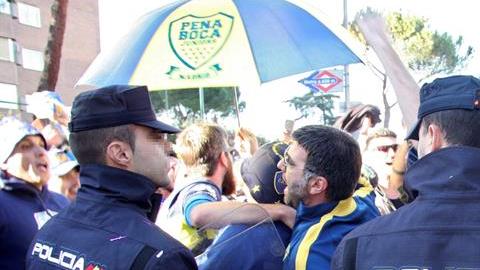 La policía extrema las medidas de seguridad en Madrid, previo al la final de la Copa Libertadores