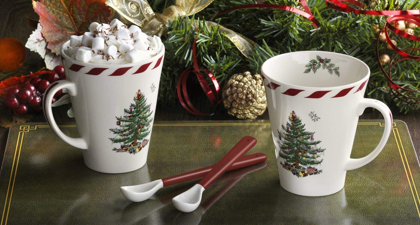 Posavasos de chispa y el brillo Taza Y Bandeja 3 piezas de este conjunto-copa de Navidad Ciervo Venado