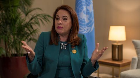 EPA7698. MARRAKECH (MARRUECOS), 11/12/2018.- La presidenta de la Asamblea General de la ONU, la ecuatoriana María Fernanda Espinosa, ofrece una entrevista concedida a la Agencia EFE en Marrakech (Marruecos), hoy, 11 de diciembre de 2018, en la que afirmó que el mundo necesita de mucha pedagogía para que las sociedades pierdan el miedo a la migración y comprendan que la diversidad "no hay que sufrirla, sino disfrutarla". EFE/ Jalal Morchidi