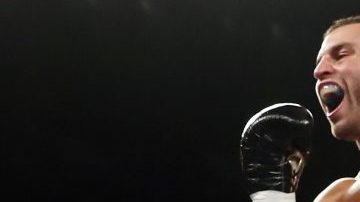 David Lemieux celebra haber noqueado a Gary O'Sullivan el pasado 15 de septiembre en Las Vegas, Nevada.