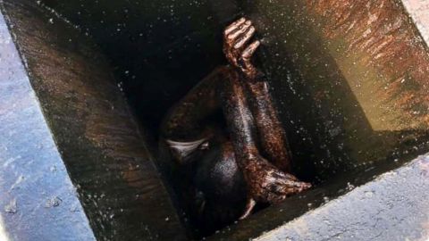 Un hombre queda atrapado en el conducto de ventilación de un restaurante.