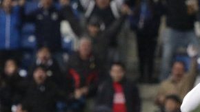 Rodolfo Pizarro del Monterrey festeja su gol a Cruz Azul en el estadio BBVA Bancomer.