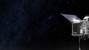 En esta imagen art'istica  OSIRIS-REx toma una muestra de Bennu.