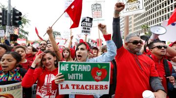 Miles de maestros siguen en paro laboral.(Aurelia Ventura/La Opinion)
