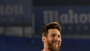 Messi y Suárez celebran el triunfo del FC Barcelona ante el Getafe.