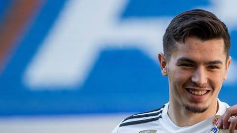 Brahim Díaz, durante su presentación como nuevo jugador del Real Madrid.