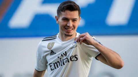 Brahim Díaz, durante su presentación como nuevo jugador del Real Madrid.