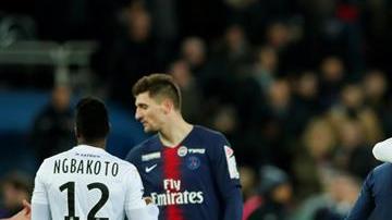 Jugadores del Guingamp celebran su triunfo 2-1 sobre el París Saint-Germain en la Copa de Francia.