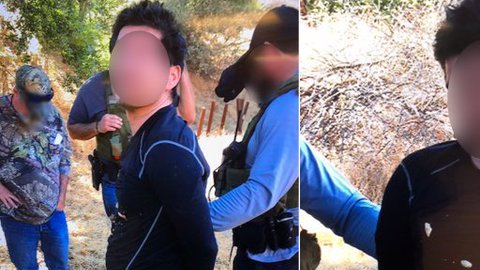 Anthony Rauda al momento de ser detenido. (@KTLA)