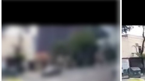 Chofer ayuda a cruzar calle a invidentes