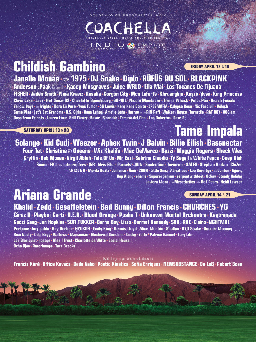 Confirman Lista De Artistas Para Coachella 2019 La Opini N   Coachella List 