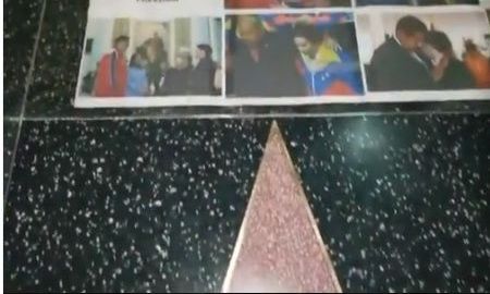Mosaico de fotos al pie de la estrella